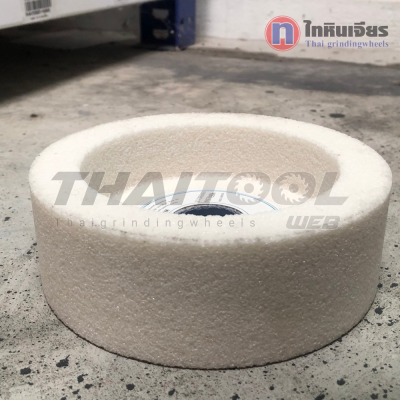หินถ้วย6"x2" เบอร์46 สีขาว ลับใบมีดสับไม้ เหล็กไฮสปีด เหล็กเกรดเหล็กเครื่องมือ