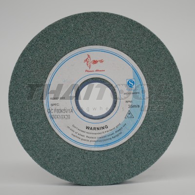 หินเจียร4"x 10 mm. สีเขียวเบอร์ 80 เจียรคาร์ไบด์ งานอโลหะ เหล็กชุปแข็ง