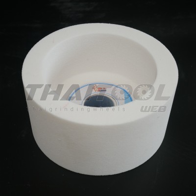 หินถ้วย6"x3" เบอร์ 80 สีขาว ลับใบมีดสับไม้ เหล็กไฮสปีด เหล็กเกรดเหล็กเเข็ง 