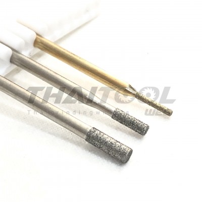 เข็มเพชรแกน 3 mm. A ทรงกระบอก หัวโต 1.5 - 3.5 mm. ( S )