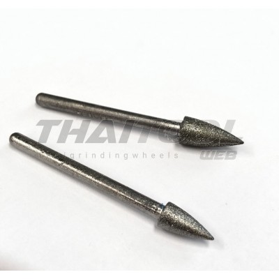 เข็มเพชรแกน 3 mm. J ทรงกรวย หัวโต 5.0,6.0 mm. FS (รุ่นมาตรฐาน)