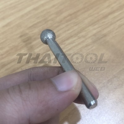 หัวเจียรเพชรแกน 6 mm. B ทรงกลม หัวโต 8 -10 mm. (CN) รุ่นมาตรฐาน