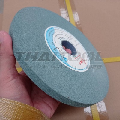 หินเจียรไน 8 นิ้ว  สีเขียว  (GC80K5V1A 200x13x31.75)  เบอร์ 80 เจียรงานผิว คาร์ไบด์ อโลหะ เหล็กชุปแข็ง