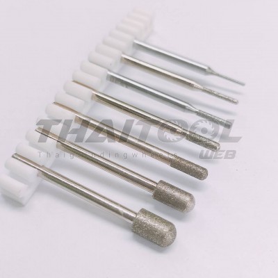 เข็มเพชรแกน 3 mm.  ทรงกระบอกหัวมน C หัวโต 1.0- 6.0  CN