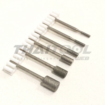 เข็มเพชรแกน 3 mm.  A ทรงกระบอก หัวโต 2 - 8 mm. CN (รุ่นมาตรฐาน)