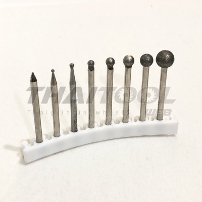 เข็มเพชรแกน 3 mm B ทรงกลม หัวโต 1.0 - 8.0 mm. ( CN )