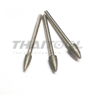 เข็มเพชรแกน 3 mm. หัวโต 4.0,5.0,6.1 mm. ทรงกรวย F (CN)