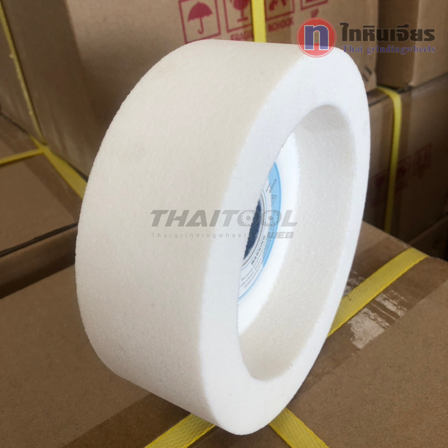 หินถ้วย6"x2" เบอร์80 สีขาว ลับใบมีดสับไม้ เหล็กไฮสปีด เหล็กเกรด เหล็กเครื่องมือ