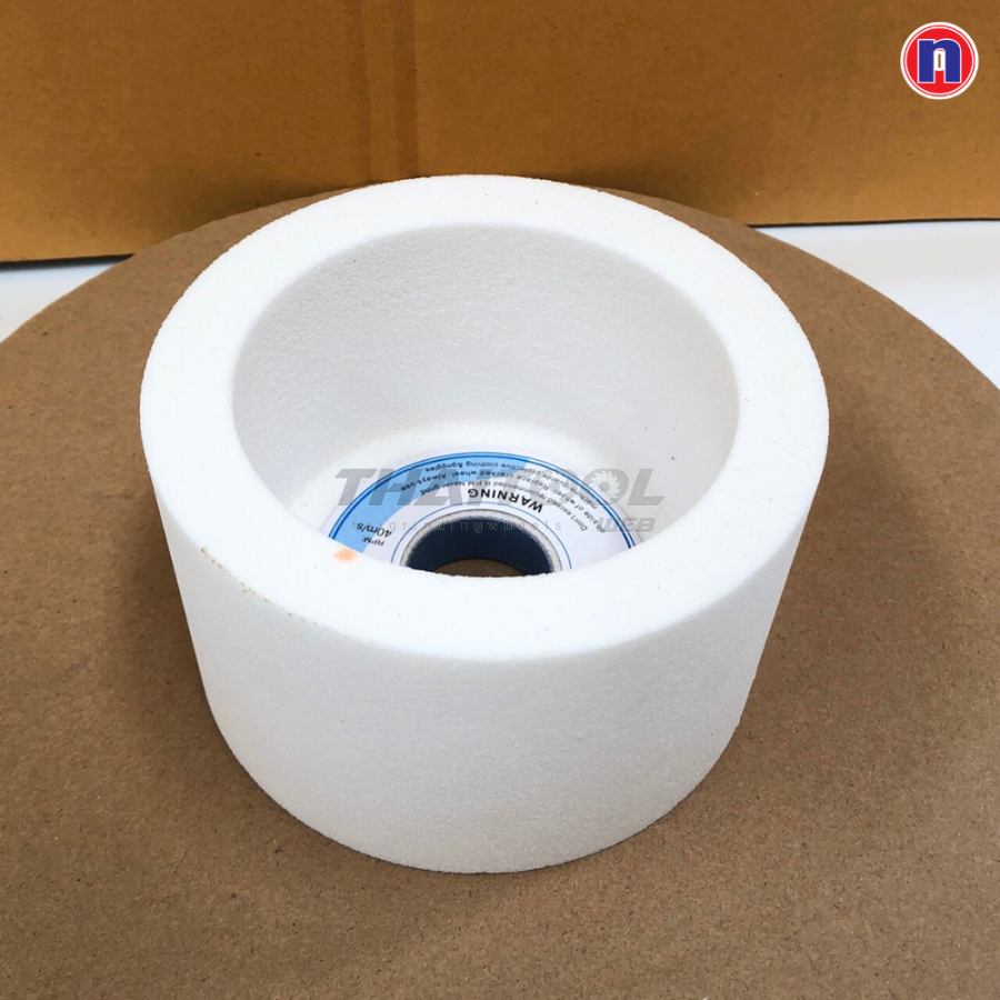หินถ้วย5"x3" เบอร์80 สีขาว ลับใบมีดสับไม้ เหล็กไฮสปีด เหล็กเกรด เหล็กเเข็ง งานผิวเงา