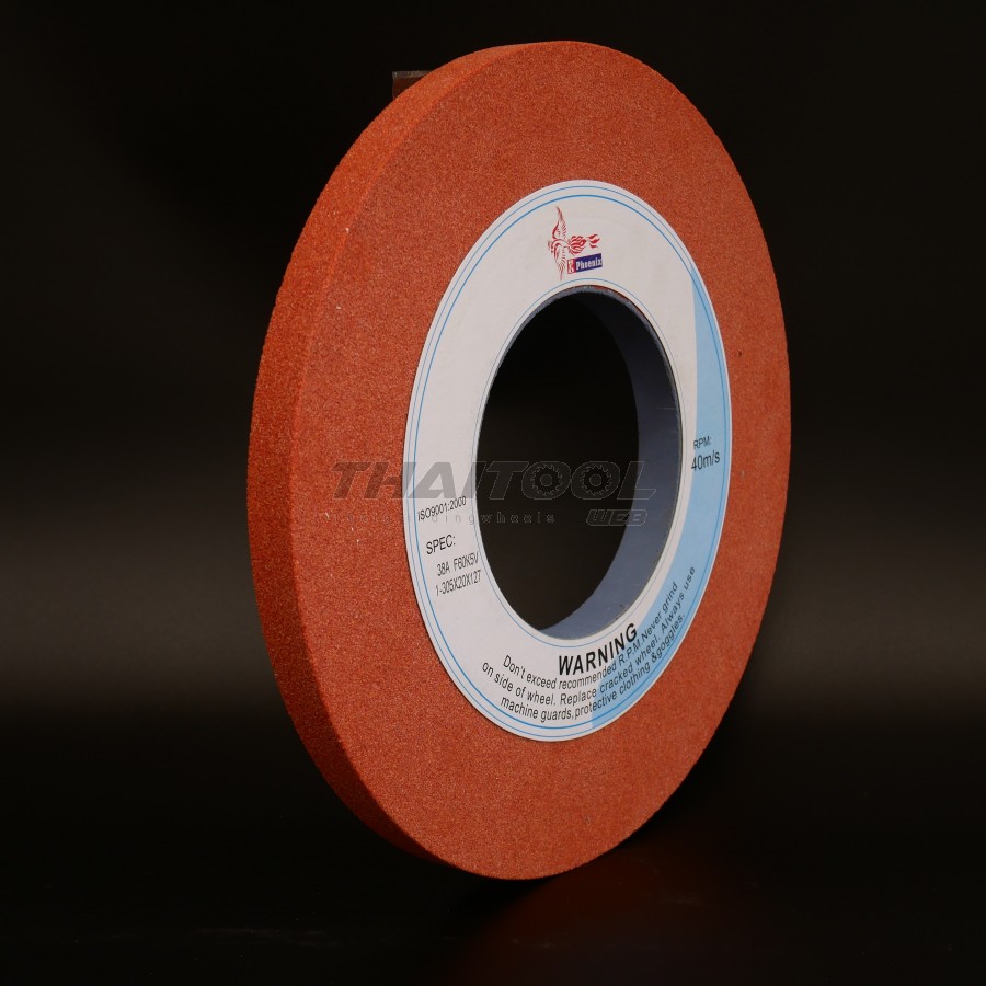 หินเจียร12"x20mm. สีส้มเบอร์ 60 เจียรเร็ว เจียรเหล็กทั่วไป เจียรโลหะที่มีความแข็งแรงสูง