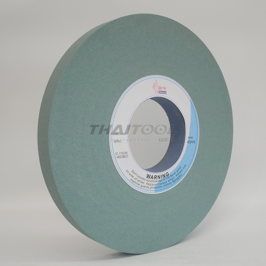 หินเจียร 16"x 38mm. GC100 เจียรคาร์ไบด์ อโลหะ เหล็กชุปแข็ง