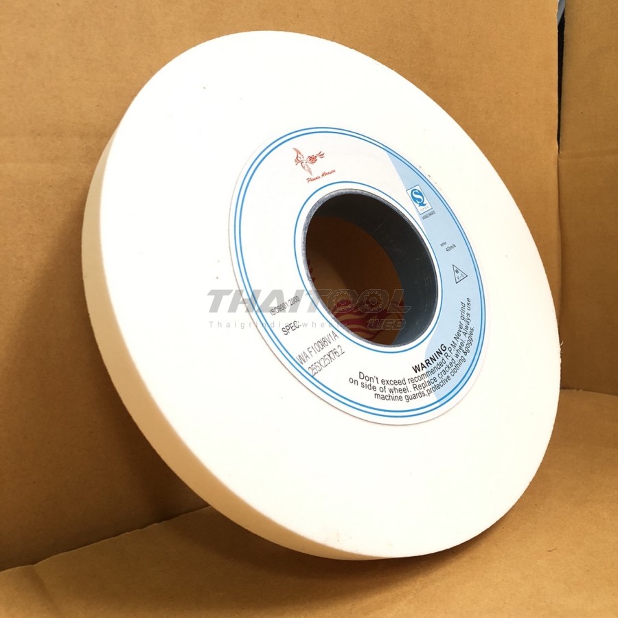 หินเจียร 10 นิ้ว (255X25X76.2)สีขาวเบอร์ 100 เจียรเหล็กไฮสปีด เหล็กเครื่องมือ เหล็กเกรด เน้นเจียรผิวเงา