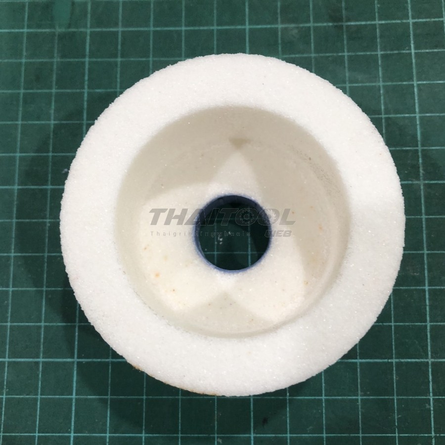 หินถ้วย3"x38mm. เบอร์60 สีขาว ลับใบมีดสับไม้ เหล็กไฮสปีด เหล็กเกรด เหล็กเเข็ง