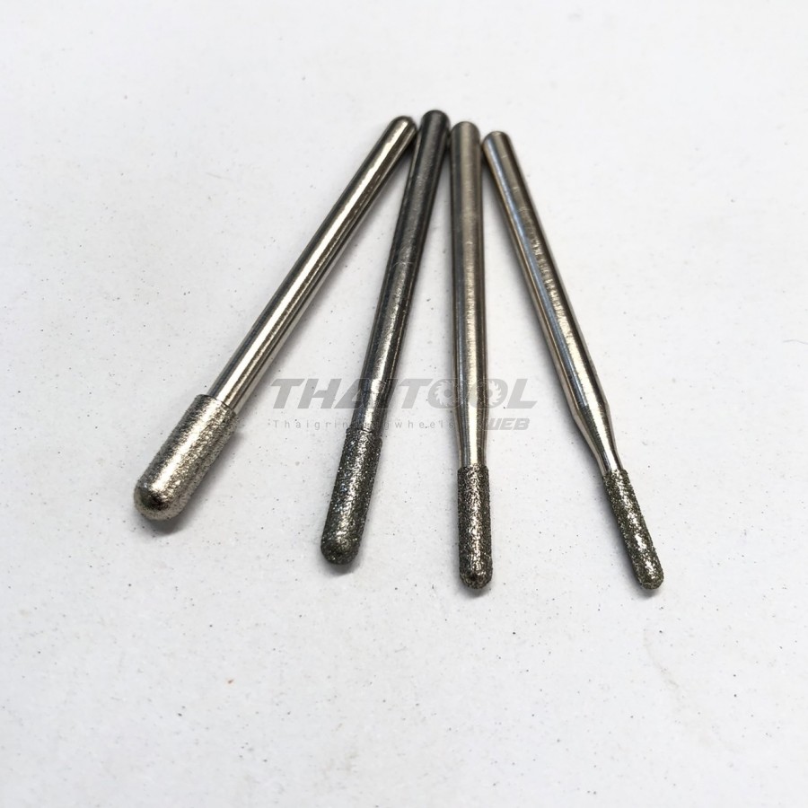 เข็มเพชรแกน 3 mm. C ทรงกระบอกหัวมน หัวโต 2.0,2.5 ,3.0,4.0 mm. T