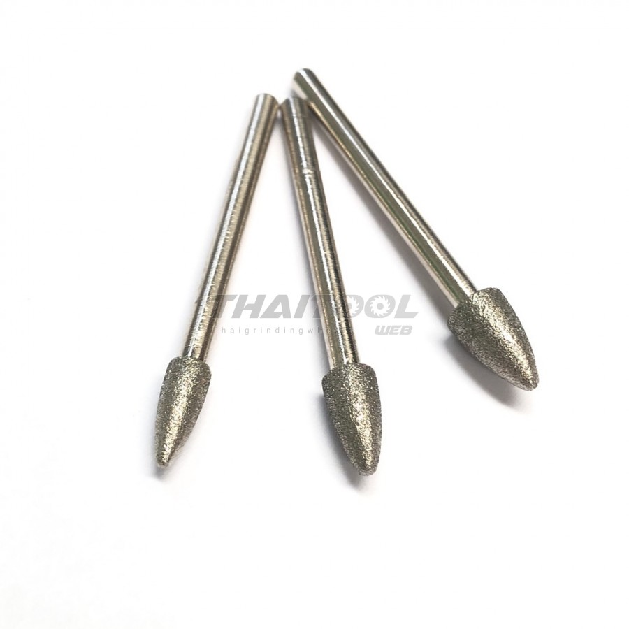 เข็มเพชรแกน 3 mm. หัวโต 4.0,5.0,6.1 mm. ทรงกรวย F (CN)