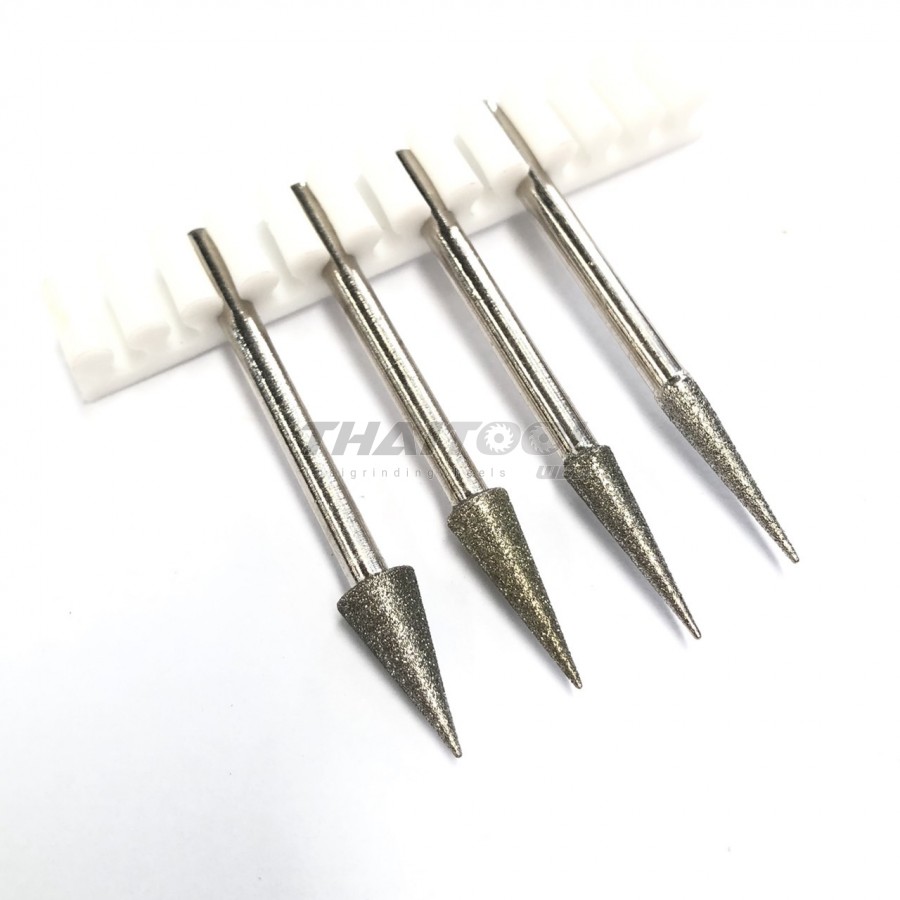 เข็มเพชรแกน 3 mm. P ทรงแหลม หัวโต 3.0-6.0 mm CN (รุ่นมาตรฐาน)