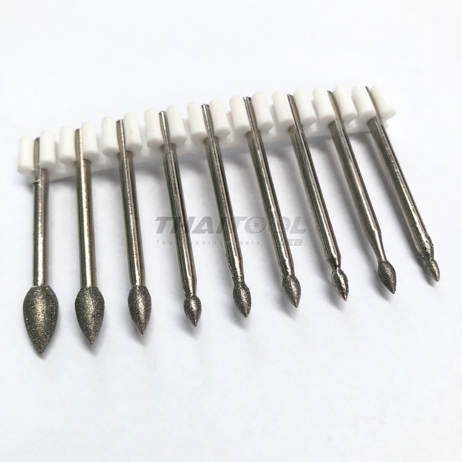 เข็มเพชรแกน 3 mm. S ทรงกรวย หัวโต 2.0 - 6.0 mm. CN (รุ่นมาตรฐาน) 