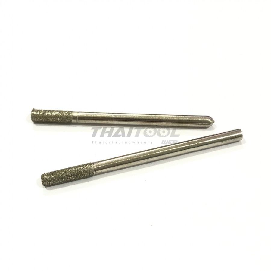 เข็มเพชรแกน 3 mm. A ทรงกระบอกตรง หัวโต 3.2 mm.