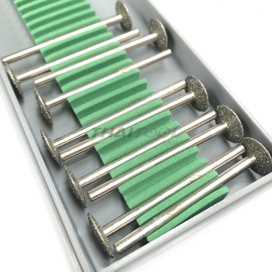 เข็มเพชรแกน 3 mm. X ทรงเหรียญขอบคม  หัวโต 12.0  mm. BS (เกรดโรงงาน)