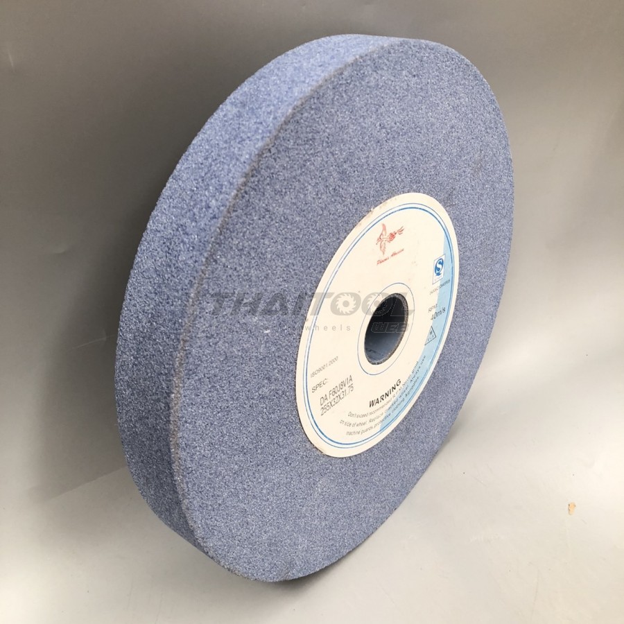 หินเจียร 10 นิ้ว (255X32X31.75) สีฟ้าเบอร์ 60 เจียรเหล็กไฮสปีด เหล็กเครื่องมือ เหล็กเกรด เหล็กแข็ง SKD-11
