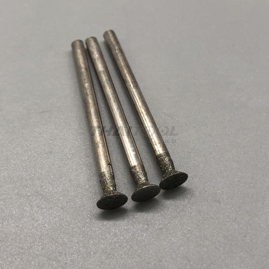 เข็มเพชรแกน 3 mm. ทรงเตเปอร์ หัวโต 8 mm. C2