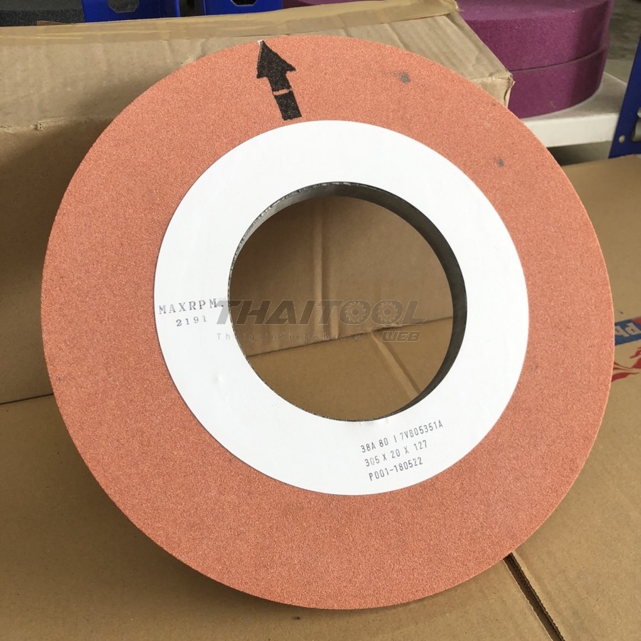 หินเจียร12"x20mm. (SL) สีส้มเบอร์ 80  เจียรเร็ว เจียรเหล็กทั่วไป เจียรโลหะที่มีความแข็งแรงสูง
