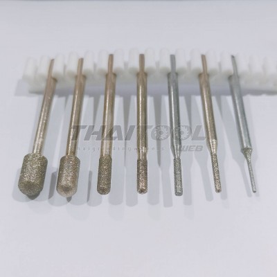 เข็มเพชรแกน 3 mm.  ทรงกระบอกหัวมน C หัวโต 1.0- 6.0  CN