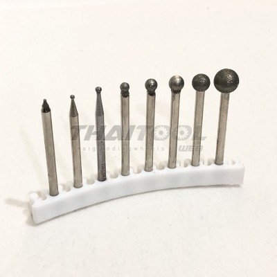 เข็มเพชรแกน 3 mm B ทรงกลม หัวโต 1.0 - 8.0 mm. ( CN )