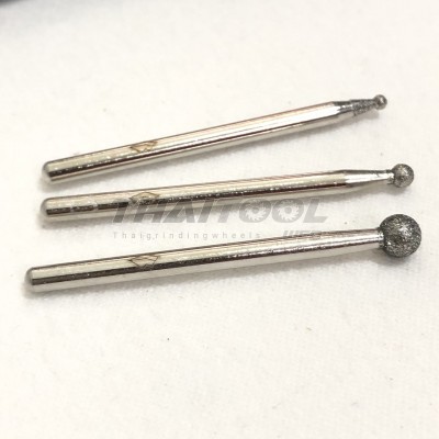 เข็มเพชรแกน 3 mm. ทรงกลม B หัวโต 2.0- 5.0 mm. Best Daimond