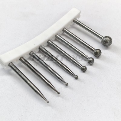 เข็มเพชรแกน 3 mm. B ทรงกลม หัวโต 1.0 - 8.0 mm.  FS