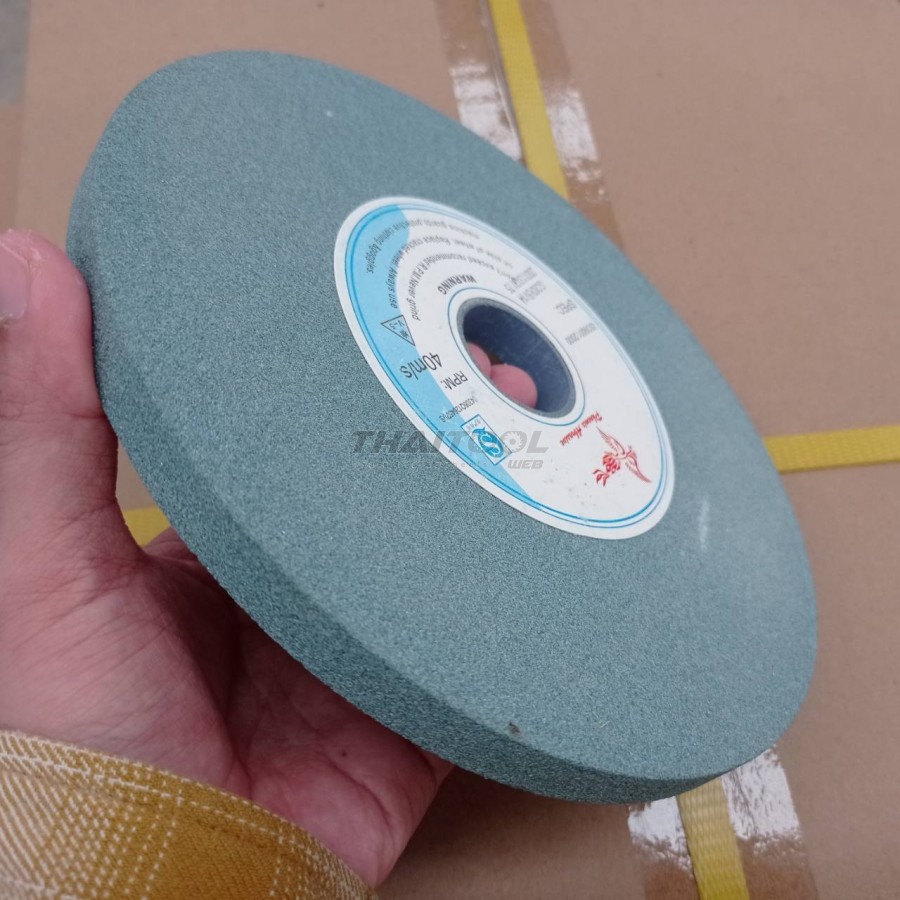 หินเจียรไน 8 นิ้ว  สีเขียว  (GC80K5V1A 200x13x31.75)  เบอร์ 80 เจียรงานผิว คาร์ไบด์ อโลหะ เหล็กชุปแข็ง