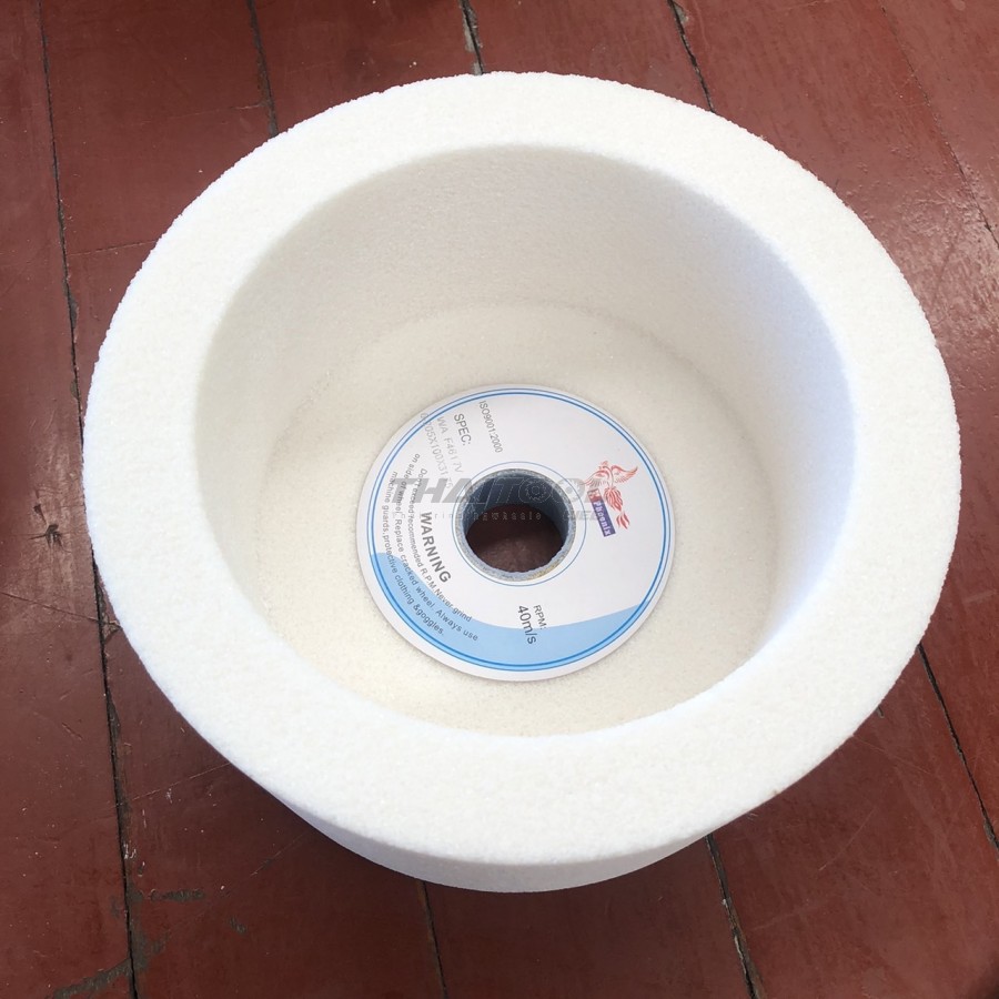 หินถ้วย 8"x4" เบอร์ 80 สีขาว ลับใบมีดสับไม้ เหล็กไฮสปีด เหล็กเกรด เหล็กเครื่องมือ