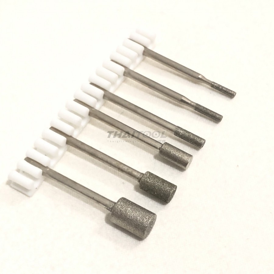 เข็มเพชรแกน 3 mm.  A ทรงกระบอก หัวโต 2 - 8 mm. CN (รุ่นมาตรฐาน)