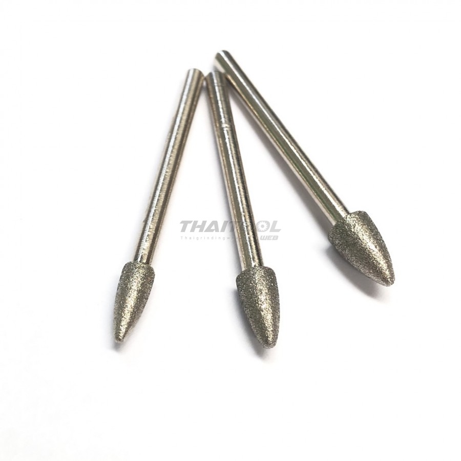 เข็มเพชรแกน 3 mm. หัวโต 4.0,5.0,6.1 mm. ทรงกรวย F (CN)