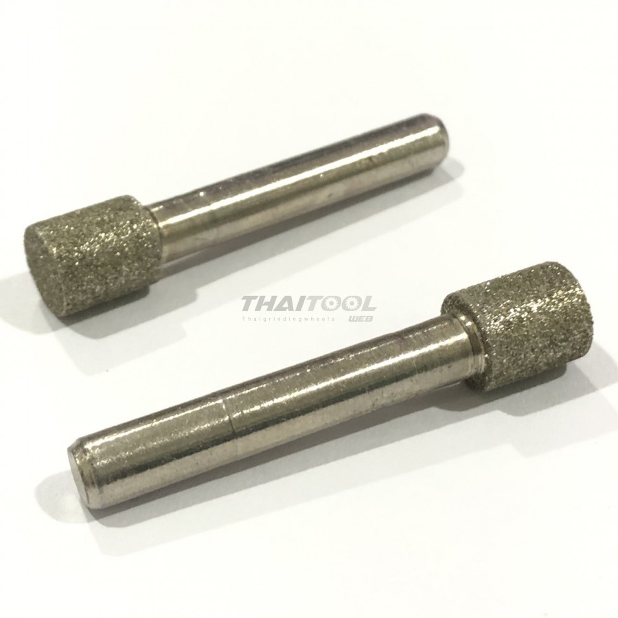 เข็มเพชรแกน 6 mm. A ทรงกระบอกตรง หัวโต 9 mm.