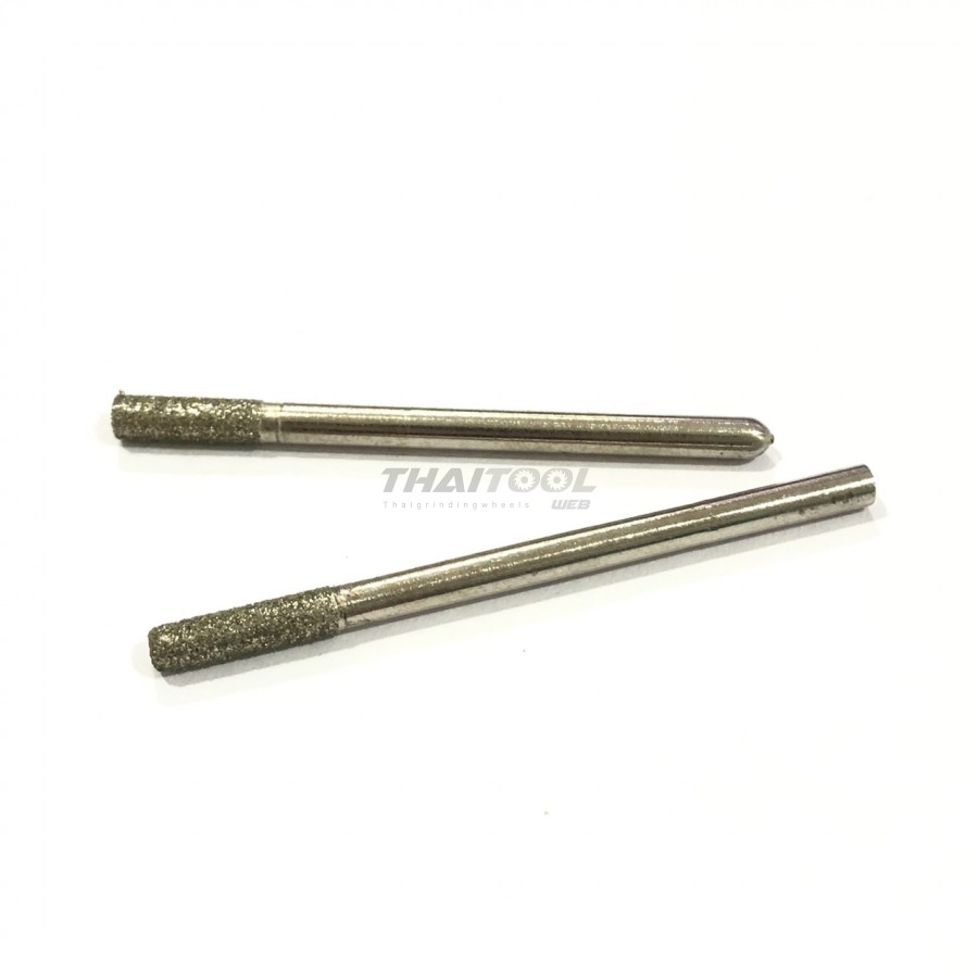 เข็มเพชรแกน 3 mm. A ทรงกระบอกตรง หัวโต 3.2 mm.